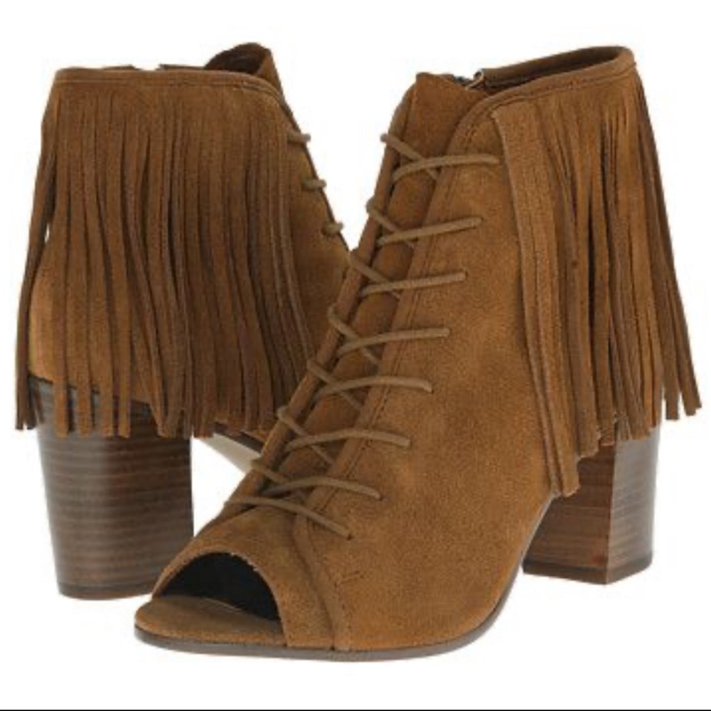 Steve Madden - Ankle Boot Open Toe Fringe Bohemian